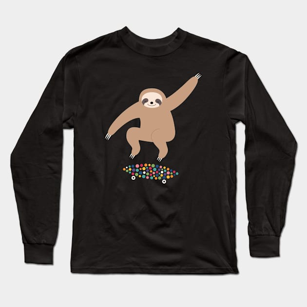 Sloth Gravity Long Sleeve T-Shirt by AndyWestface